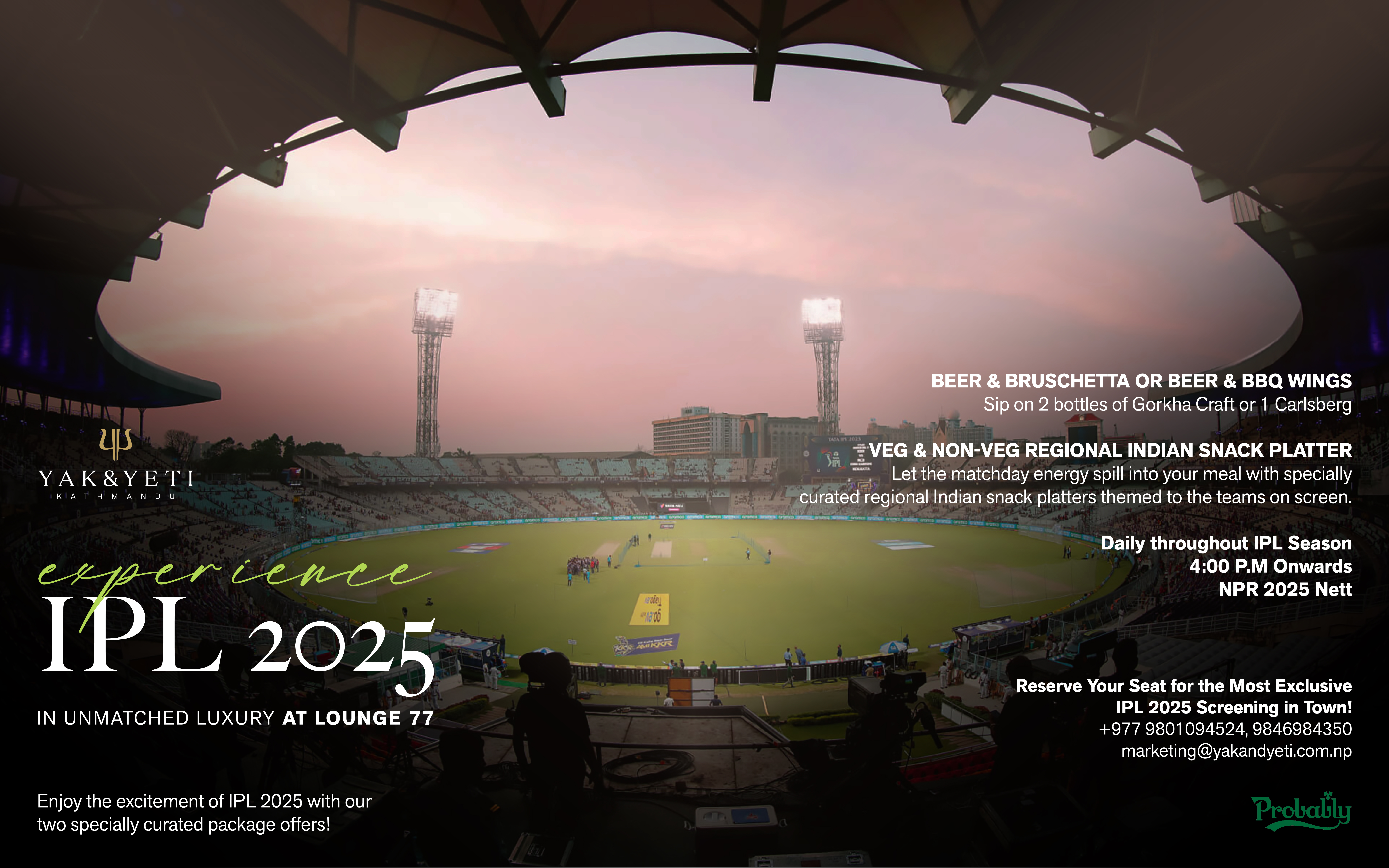 Hotel Yak & Yeti Unveils Exclusive IPL 2025 Viewing Experience at Lounge 77